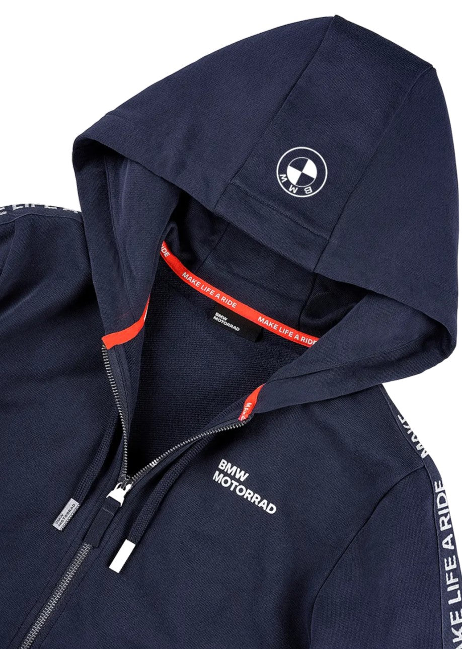 Felpa con cappuccio e zip Make Life a Ride DONNA